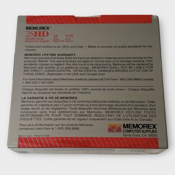 4 Boxes of 10 Memorex Double Sided High Density 5-1/4 inch Flexible Floppy Disks - Picture 3 of 4